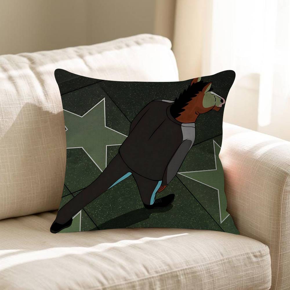 B BoJack Horseman Personalized Pillow Cover Kids Bedroom Wild Party Decor Pillowcase Kid Birthday Shower Gift