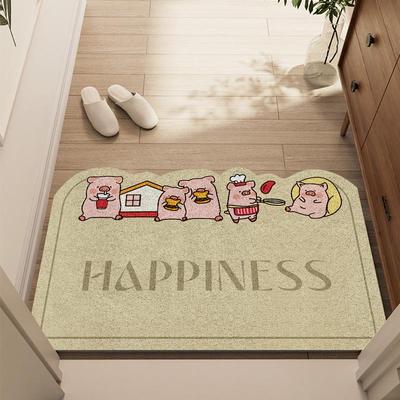 Cartoon Coil Entrance Mat - Easy-Clean, Wear-Resistant, Non-Slip, Dirt-Resistant, Cuttable Foot Mat for Home.