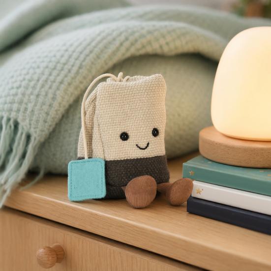 Yousheng Cute Tea Bag Plush Toy, Soft Stuffed Animal Doll for Kids, Funny Creative Plushie for Birthday Gift, Stress Relief