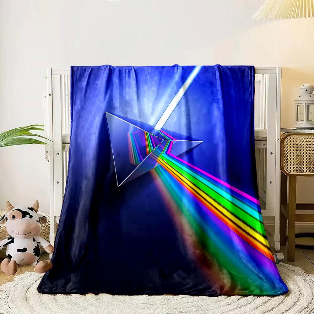A prism refracting white light into a spectrum of vivid rainbow colors. for all seasons blanket lunch break throw gift 80cm x 120cm