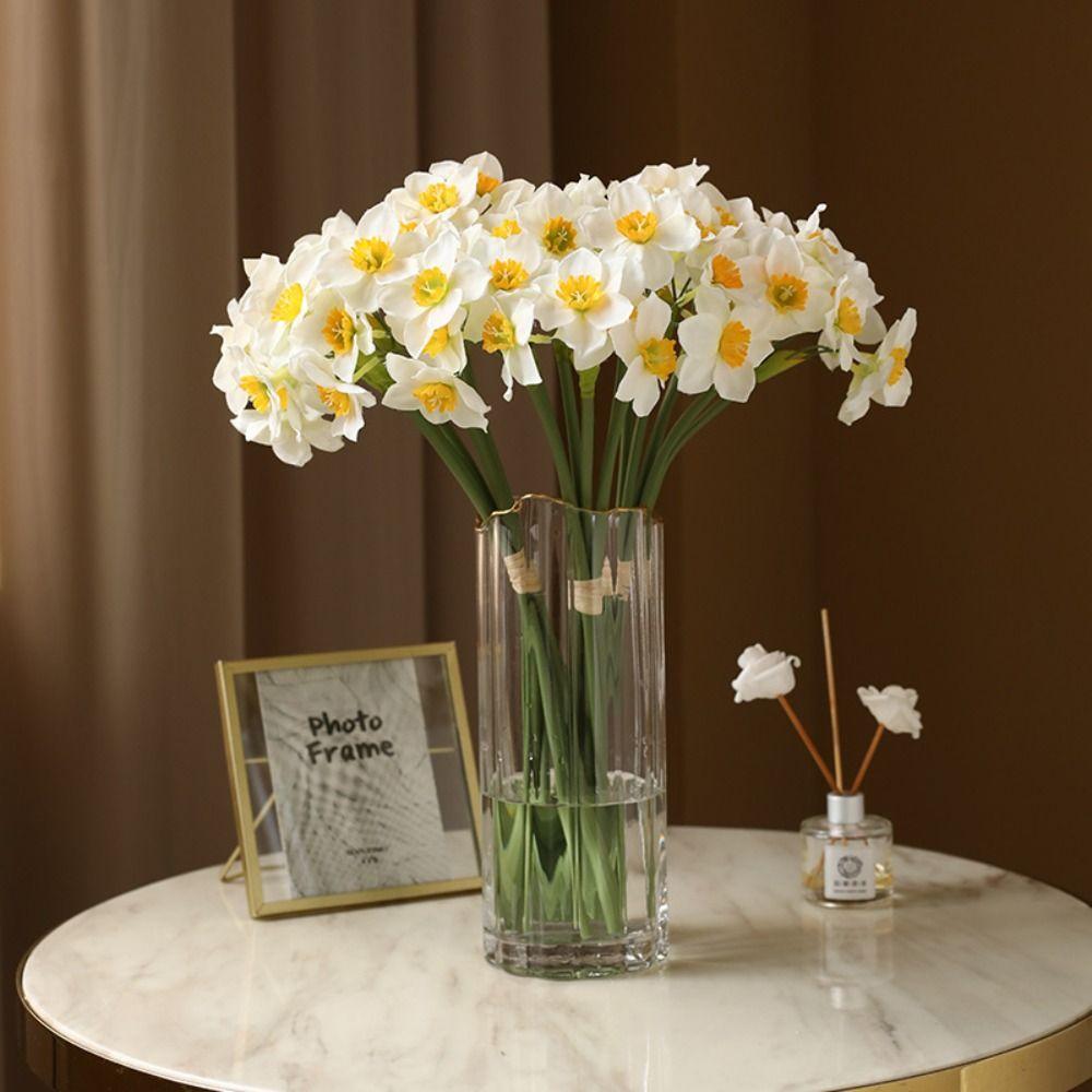 6PCS/Bundle Beautiful Artificial Daffodils Bouquet New Decor Fake Flower