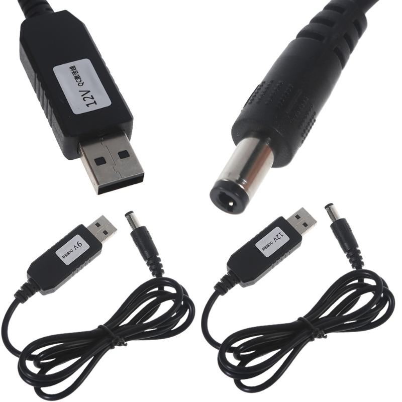 QC3.0 USB to 12V 5.5x2.1mm Step Up Line Converter Cable Good Compatibility for WiFi Router LED Lightweight Durable