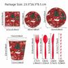 Reindeer Design Christmas Disposable Tableware Color Printed Party Dinnerware Set  Venue Decoration
