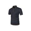Men's Summer Ice Silk Fiber Short Sleeve T-shirt - Breathable Striped Casual Top with Classic Collar and Button Details