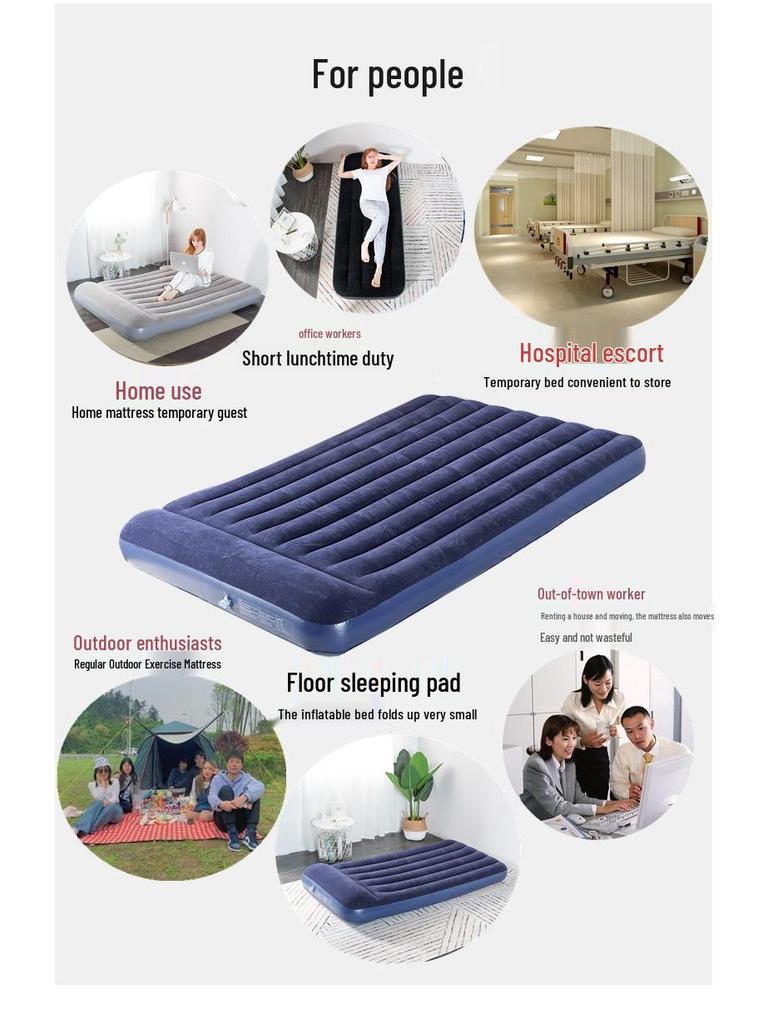 Single Foldable Inflatable Mattress for Home or Camping