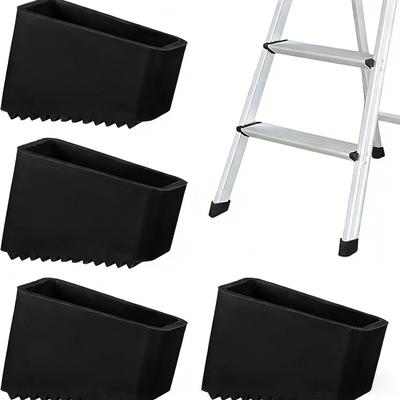 4Pcs Heavy-Duty Anti-Slip Ladder Feet Suitable For Telescopic Ladders - Replacement Safety Anti-Slip Caps With Textured Tread Tips, Durable Plastic