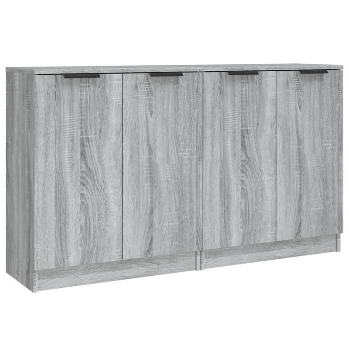 3115778 vidaXL Buffets 2 pcs Sonoma gris 60x30x70 cm Bois d'ingénierie