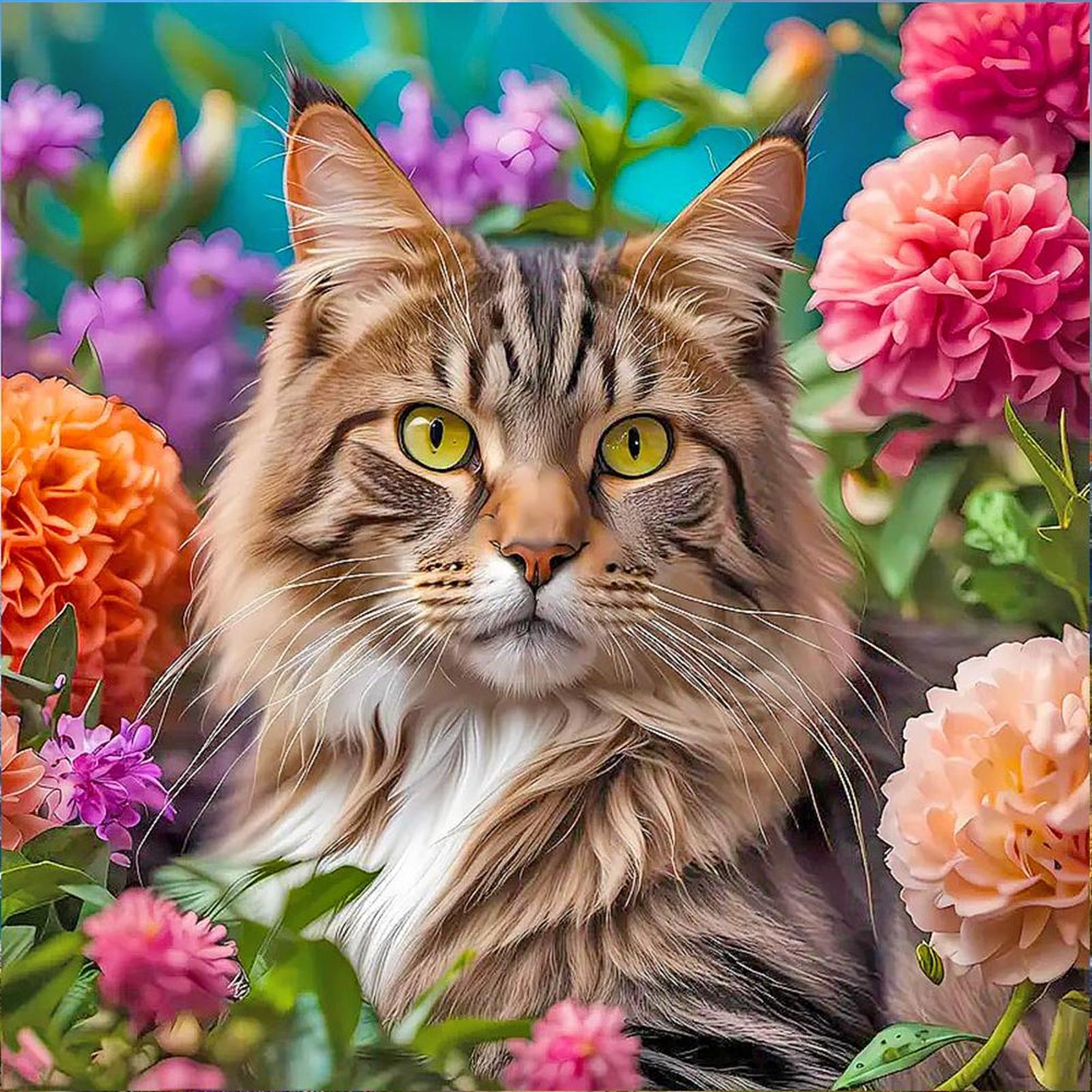 

5D DIY Full Round Drill Diamond Painting Animal Kit Home Decor Art Craft 50x50cm