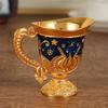 Golden handle cup, one cup Baijiu cup with handle, palace style, high-end restaurant wine cabinet decoration ornament