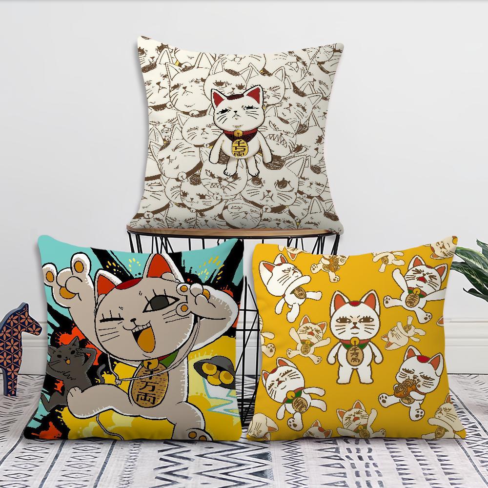 Manga Anime T-Turbo Granny Cat Cushion Cover For Pillow Printing Sofa Decoration Home Car Room Coffee Office Nordic Simplicity