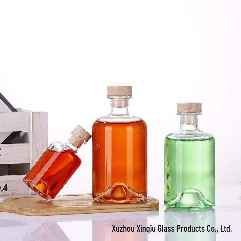 Glass Baijiu & Plum Wine Bottle with Concave Bottom - Ideal for Homebrewing and Infusions
