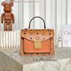 M Brand Classic Patchwork Print Accordion Crossbody Handbag