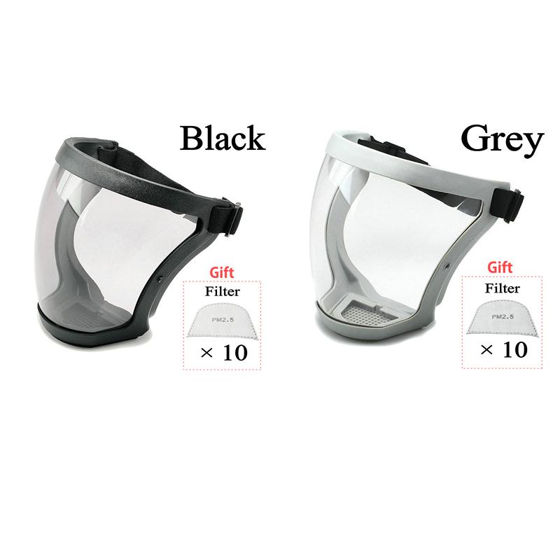 Full Face Shield Transparent Safety Mask With Filthers Oil-splash Proof Eye Facial Anti-fog Head Cover Work Protection Glasses