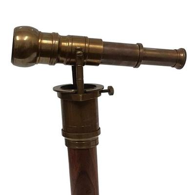 Messing-Gehstock, viktorianischer Teleskop-Kompass auf der Oberseite, Spyglass-Griff, Gehstock, Steampunk-Gehstock, handgefertigtes Geschenk