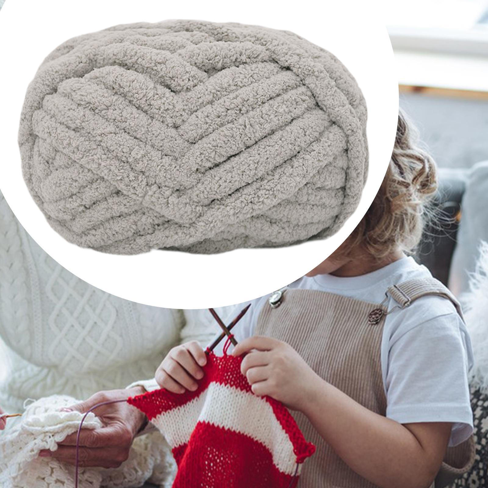 

Масивна вовняна пряжа Jumbo ручної в’язки, в’язана гачком, об’ємна вага для рукодільних капелюхів Light Gray