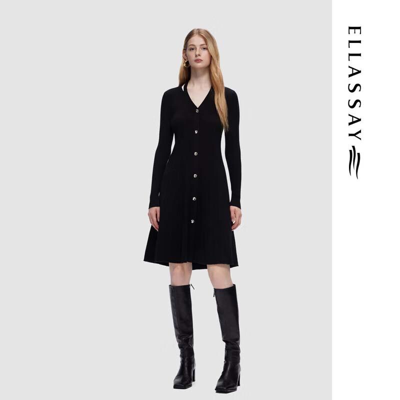 

ELLASSAY French Slim-Fit Knit Midi Dress S
