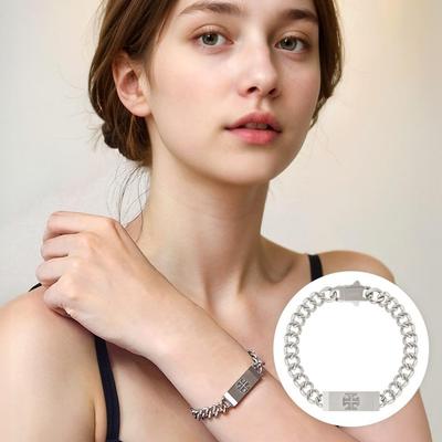 [TANDY] TANDY Signature Pendant Link Chain Bracelet TDB504S Silver