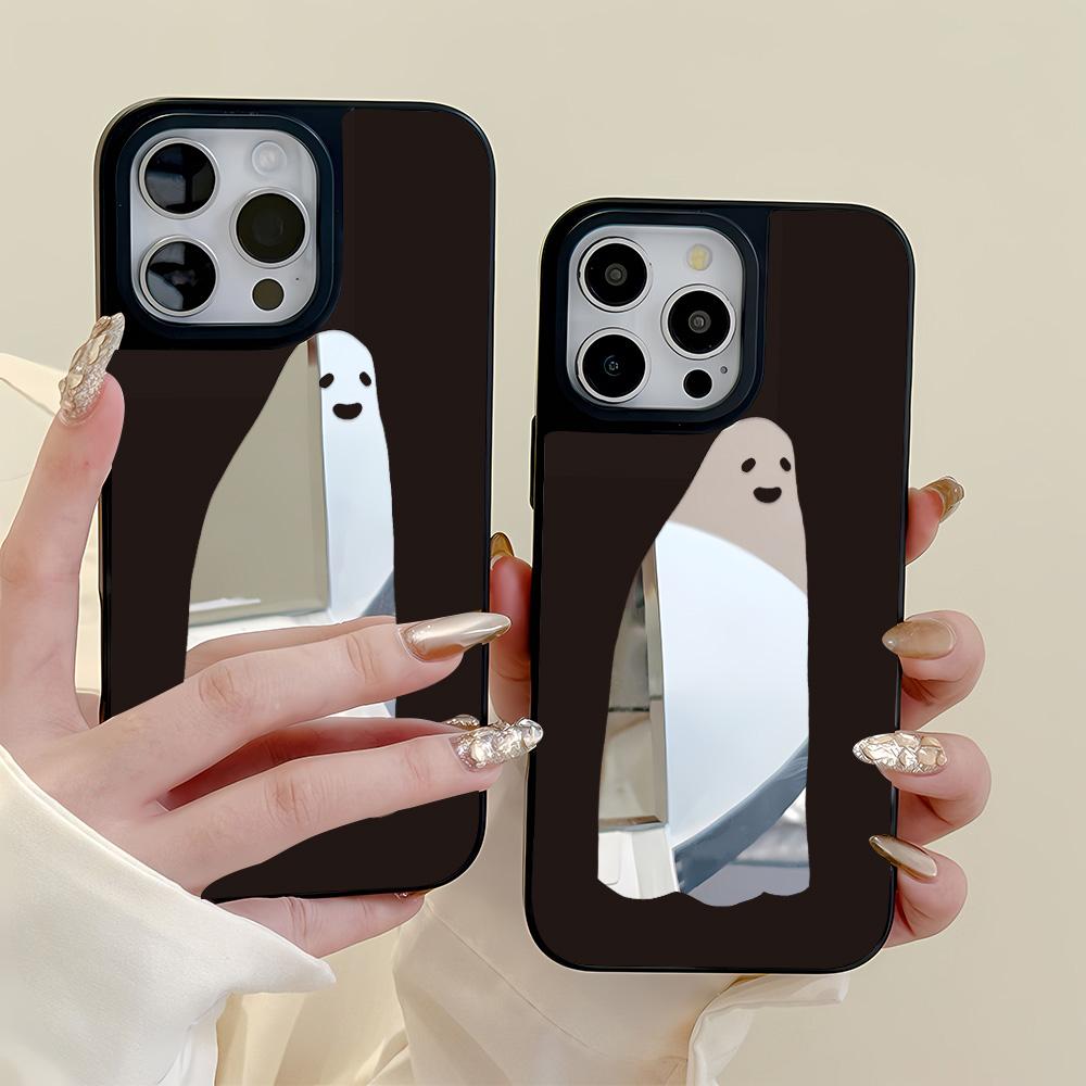 Mirror Phone Case for iPhone 15 11 13 14 for 15 16 Pro Max 12 13 16 Pro Cloud Flower and Animal Cute Style Phone Case