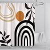 Bathroom Abstract Bohemian Shower Curtain Medieval Minimalist Art Polyester Fabric Shower Curtain 180 * 180CM with 12 Hooks
