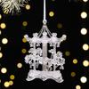 Indoor Seasonal Home Decor Faux Crystal Christmas Ornaments, Clear Acrylic Reindeer/Bell/Wreath/Wine Glass Winter Transparent Angel Shaped Charms