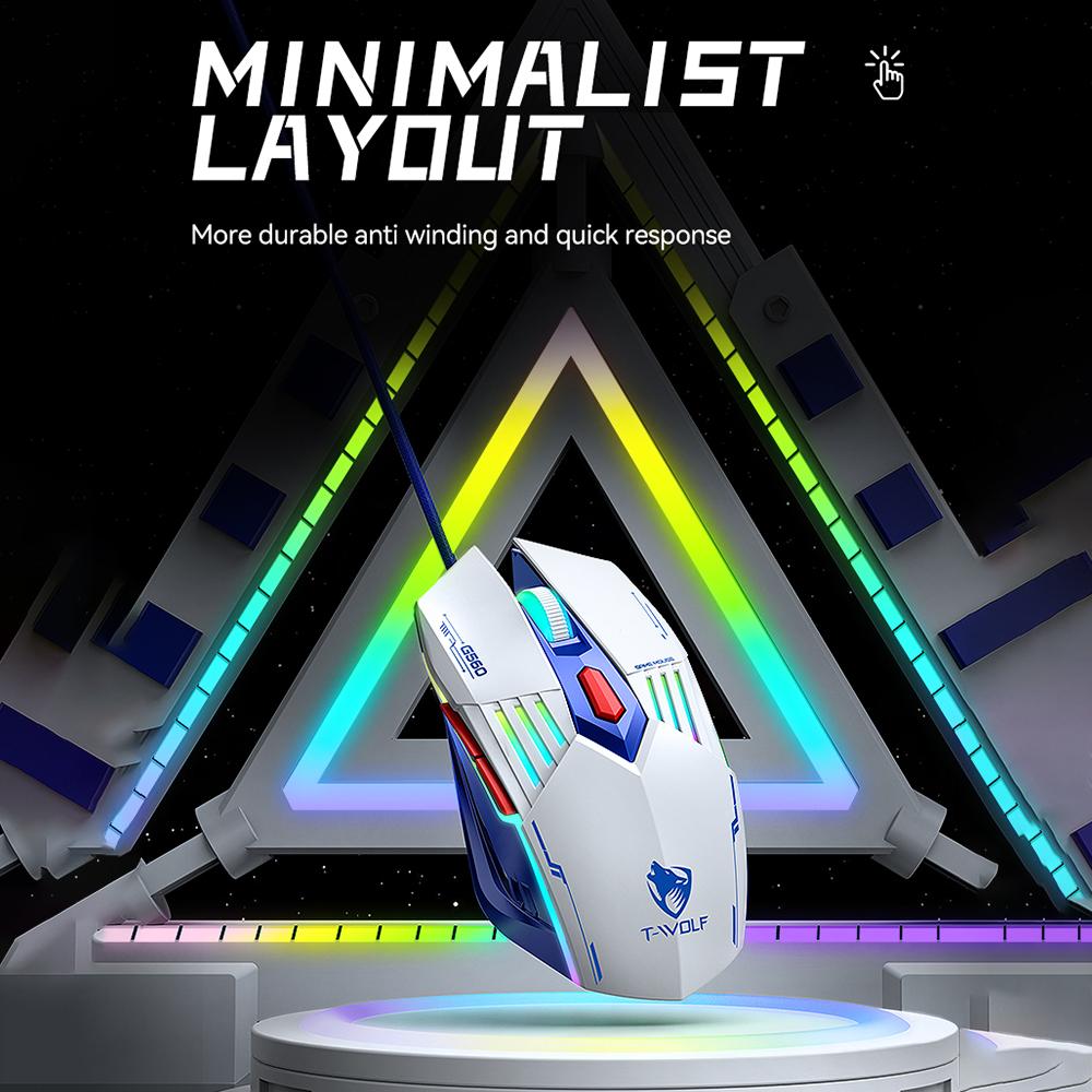 Gaming Keyboard and Mouse Combo 98-Key Mechanical Feel Wired Colourful Backlight 6D Gaming Mouse w/ Movement Speed Mouse and Keyboard