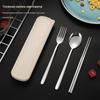 Korean Style Portable Stainless Steel Chopsticks & Spoon Set with Storage Box for Students, Office Workers, and Travel