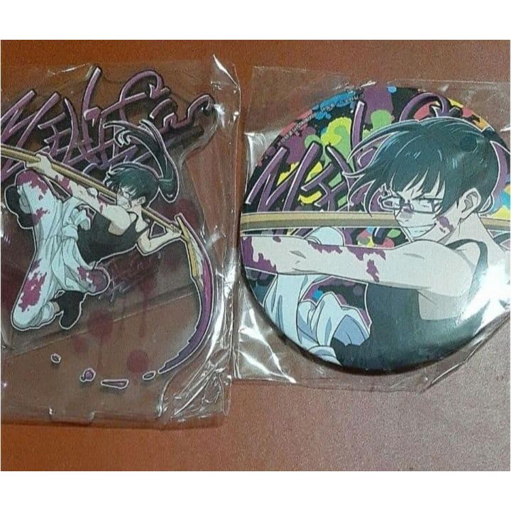 Jujutsu Kaisen Sega Lucky Lottery Acrylic Stand & Big Can Badge Maki Zenin