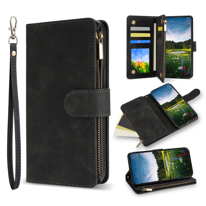 Wallet Multi-card Slot Zipper Magnetic Flip Leather Case For Samsung Galaxy S26 Ultra S25 FE A16 A17 A26 A27 A36 A37 A55 A56 A57