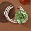 Elegant Floral Charm Necklace Adjustable Chain for Sensitive Skin Simulated Pearls Neckchain Jewelry for Women Lady