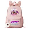 Дитячий Дівчачий Kpop Зої Міра Румі З принтом Студентський Шкільний Рюкзак Повсякденний Рюкзак з Вушками Кролика