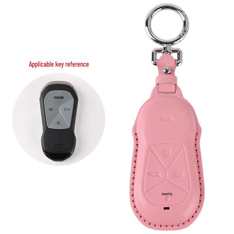 Genuine Leather Car Key Case for Xpeng P7, G3i, P5 - Handmade Cowhide High-End Retro Keychain Cover