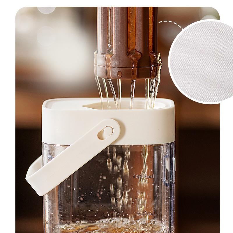 1L Cold Brew Coffee Pot Ice Coffee Maker Cold Brew Jar Leak Proof Container Cold Brewed Fruit Tea Pot for Outdoor Camping Travel