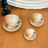 2PCS Small Luxury French Coffee Cup Plate Set Toy Dollhouse Mini Furniture Model DIY Accessories Miniature Scene Decoration