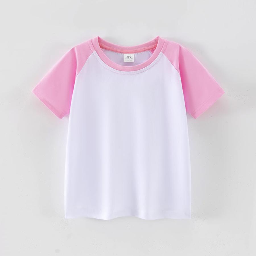 

Kids Shoulder Short Sleeve T-Shirt, Pure Cotton Round Neck Summer New Children s Clothing Support Custom Print 140cm червоний