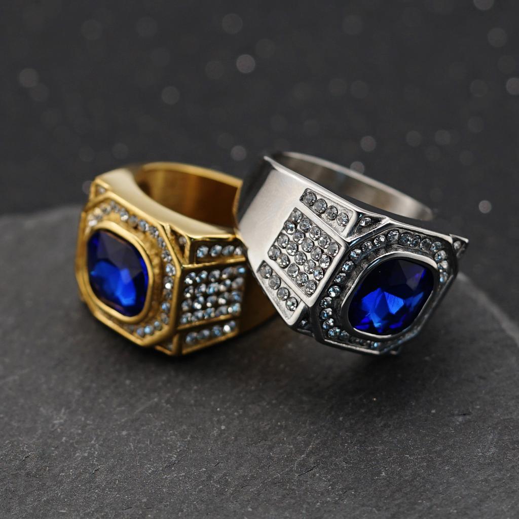 S925 sølvring ny full diamant tredimensjonal farge diamant perle personlig ring for menn