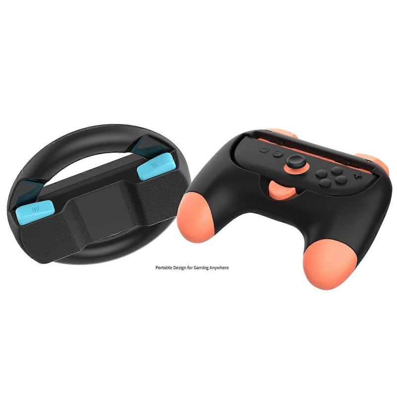 S7h DOBE TNS-5110 For Nintendo Switch 2 4 In 1 Left Right Joy-Con d8A Controller Circular Racing Whe