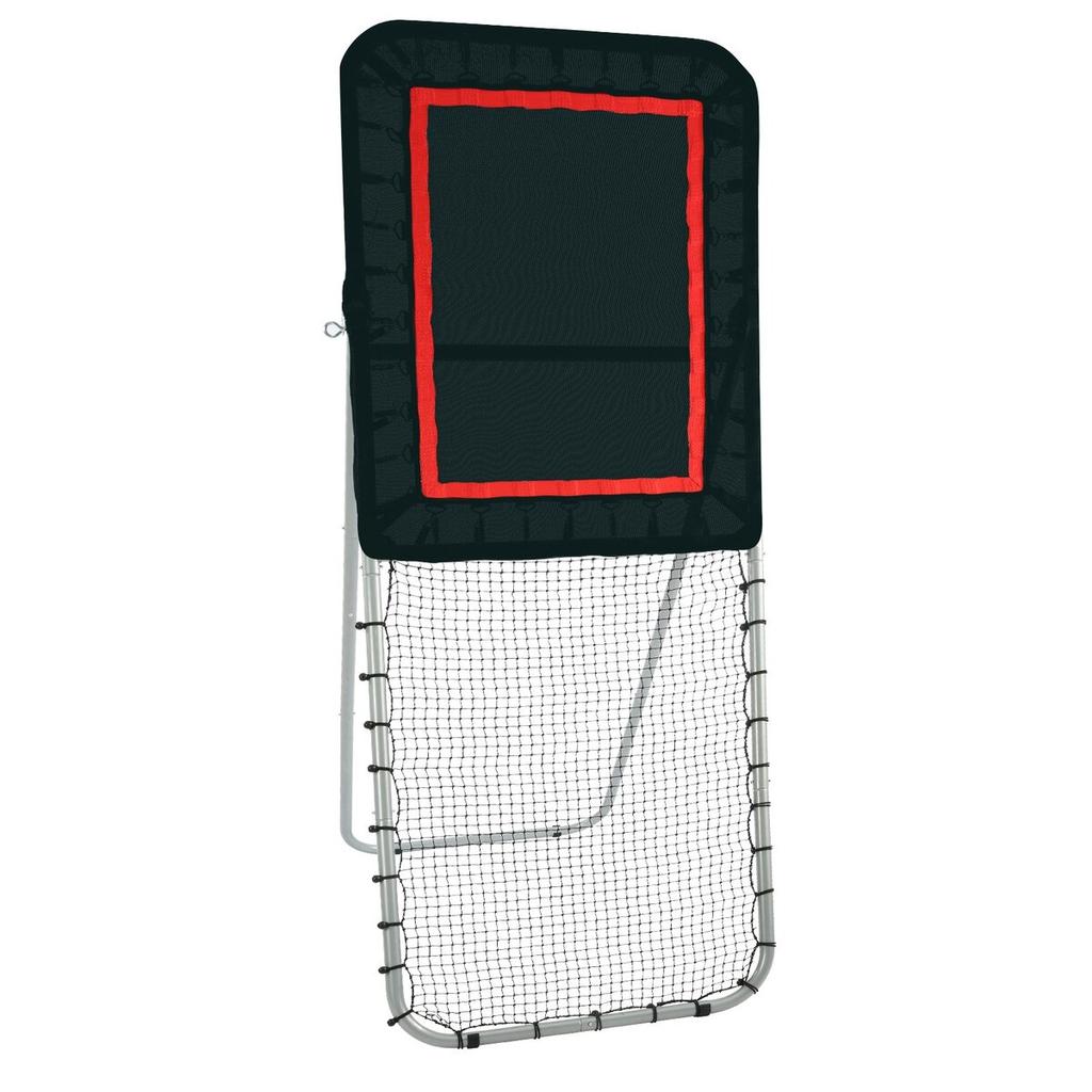 Folding Lacrosse Rebounder for Backyard, 3x8 Ft Volleyball Bounce Back Net, Pitchback Throwback Baseball Softball Return Training Screen, Adjustable