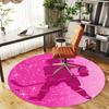 1PC Hockey Player Round Chair mat Area Rug - Non-Slip, Floor Mat for Office, Bedroom, and Indoor Decor -Gift D1127236