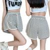 Korean Style High-Waist Striped Summer Shorts - Slimming, Casual, Elastic, Loose Fit