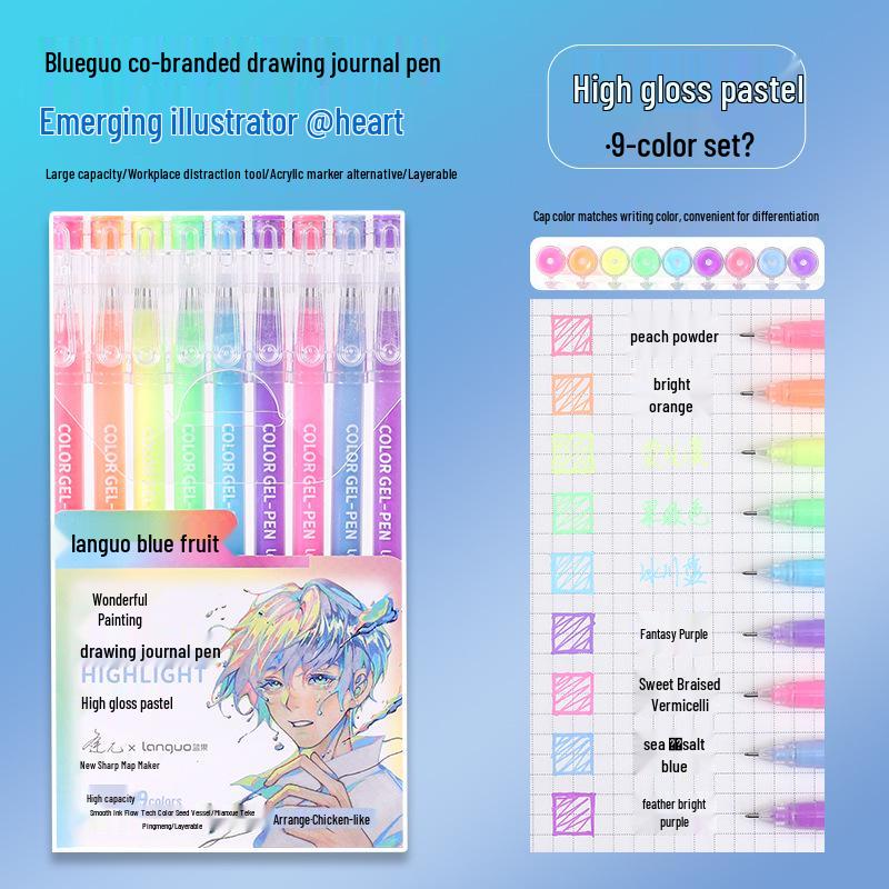 Blueguo Morandi Highlighter Pen Set: 135-Color Journal & Drawing Markers