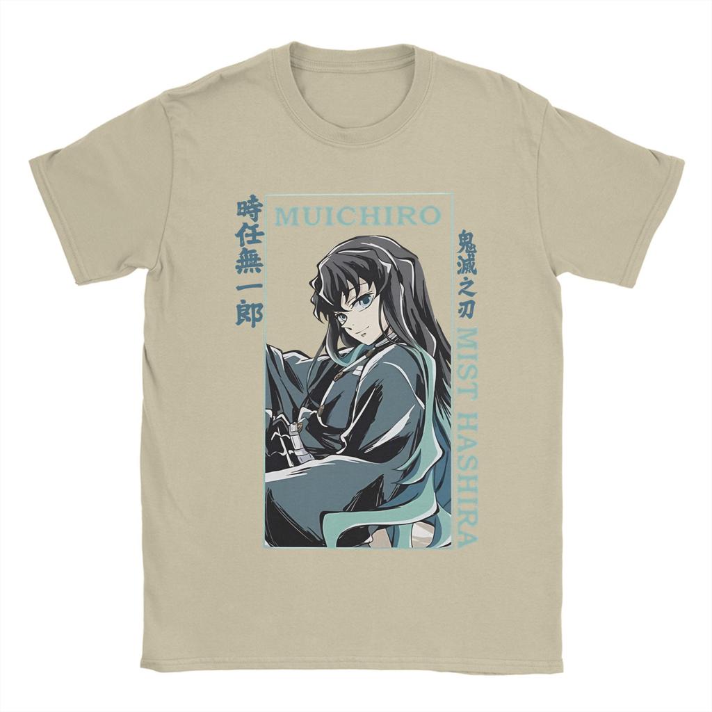 Demon Slayer Muichiro Tokito T Shirt  Wind Breather Anime Pure Cotton Clothes Short Sleeve Crew Neck Tees Plus Size T-Shirts