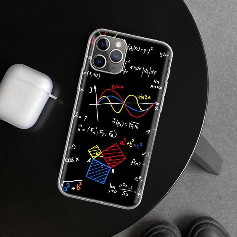 Physics Chemical Mathematics Phone Case Cover for iPhone 11 12 13 Mini 14 15 Plus 16 Pro Max 17 Air 7 8 + SE Art Customized Fund