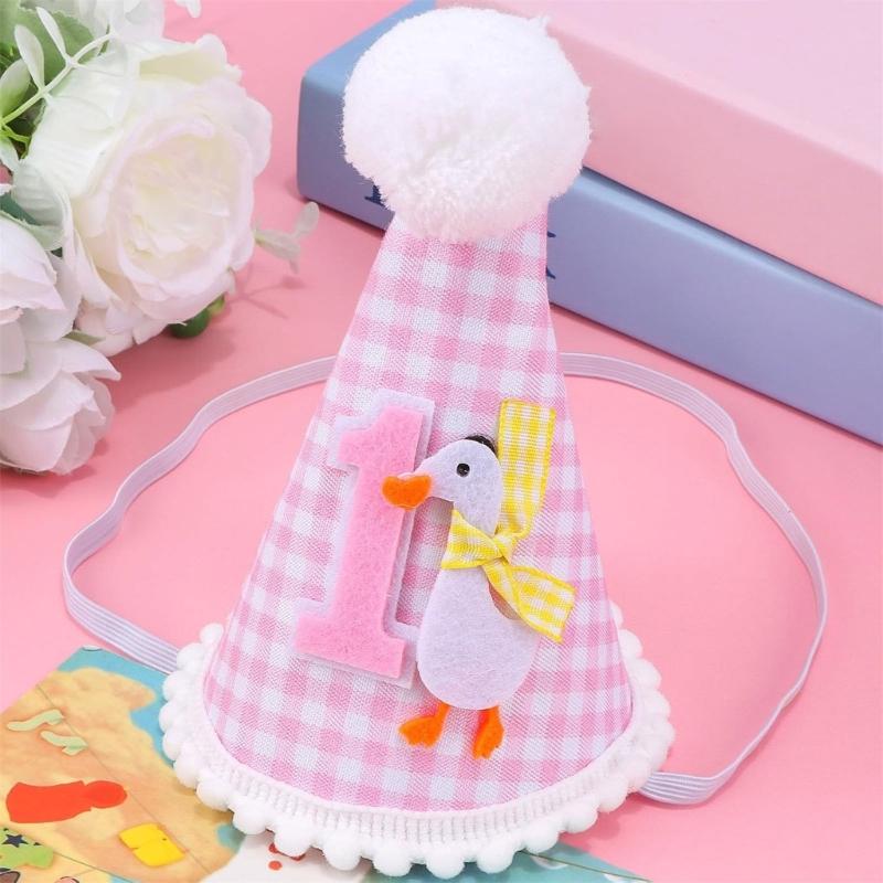 Lovely Waterfowl Themed first Birthday Hat For Infants Safe Comfortable Not Interlaced Fabric Party Decoration