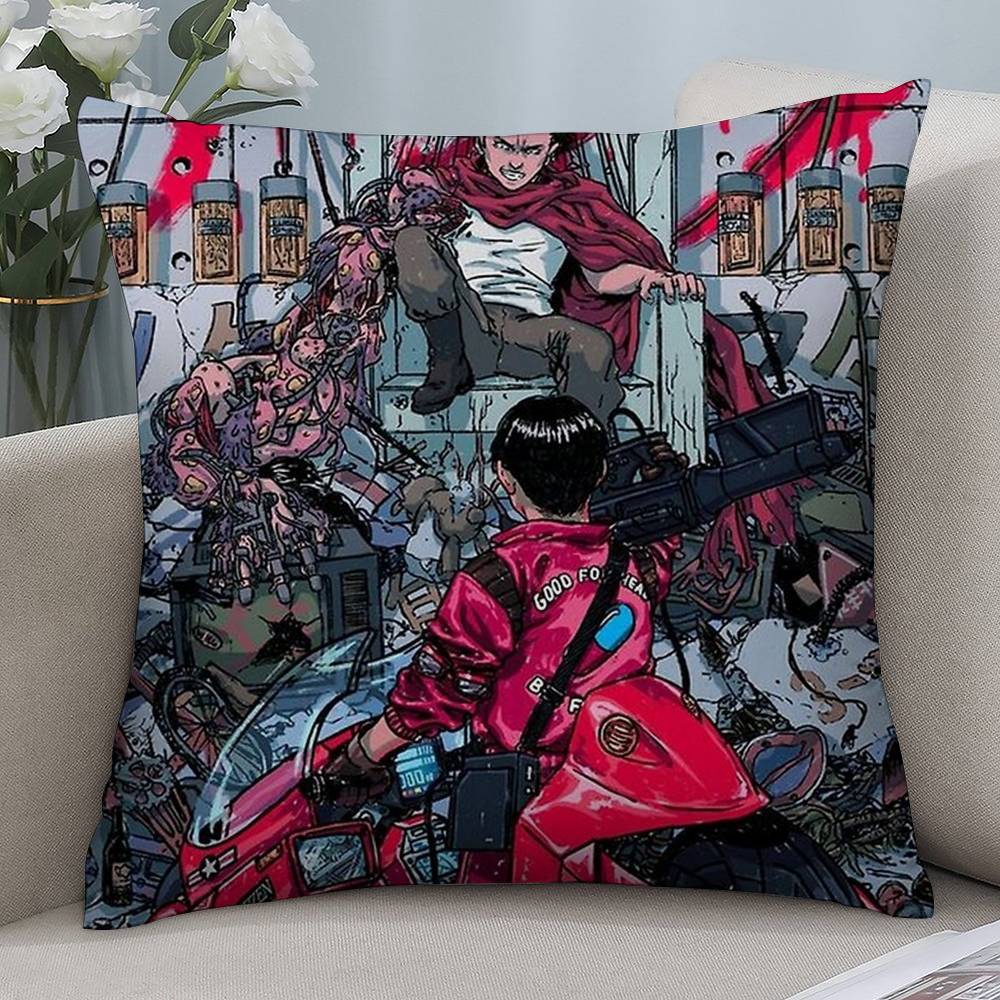 Аниме А-Акира Наволочка Короткий плюш Двусторонняя печать Квадратные Наволочки для диванных подушек Домашний декор подушек для дивана 12x12Inch