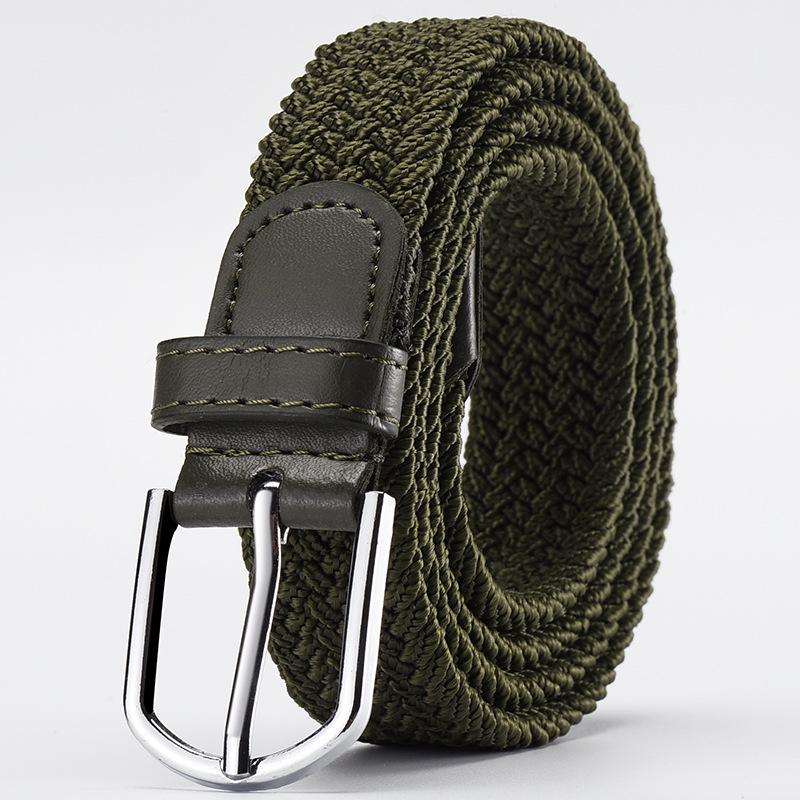 Unisex Elastic Stretch Canvas Belt - Korean Style Versatile Woven Waist Belt for Men and Women