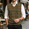 Men's V-Neck Sweater Vest Casual Wool Knit Sleeveless Top for Commute, Work and Everyday Wear
