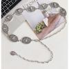 Vintage Y2K Punk Corset Waistband Silver Chain Belt with Sun Bull Coins Design Fashionable Designer Accessory for Women