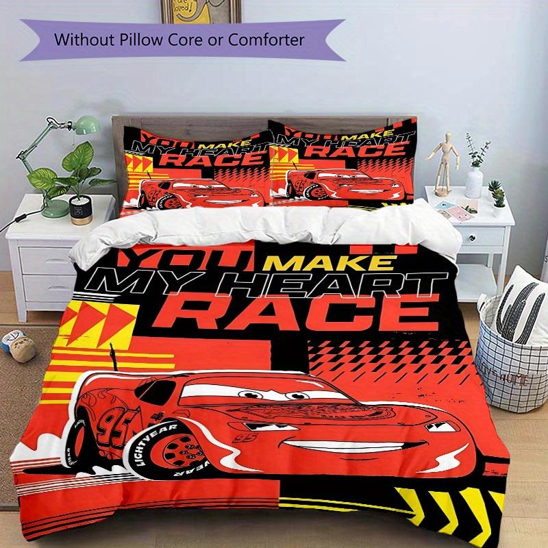 3pcs Set Cars Racing1pc of Quilt Cover+2pcs of Pillowcase, No Core, Print Bedding, All Seasons Bedroom Setting042