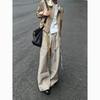 Old Money Style Striped Wide Leg Pants Unisex Loose Fit Draped Casual Trousers Khaki Straight Suit