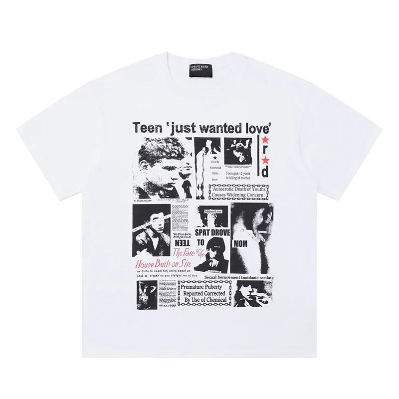 

ZX Футболка ДЕТИ БОГАТЫЕ ДЕПРЕССИВНЫЕ E.R.D. 2025 Футболки Круглый Одиночный Вырез Прибытие Новая Черно-белая ФУТБОЛКА Женская Короткий Рукав XL